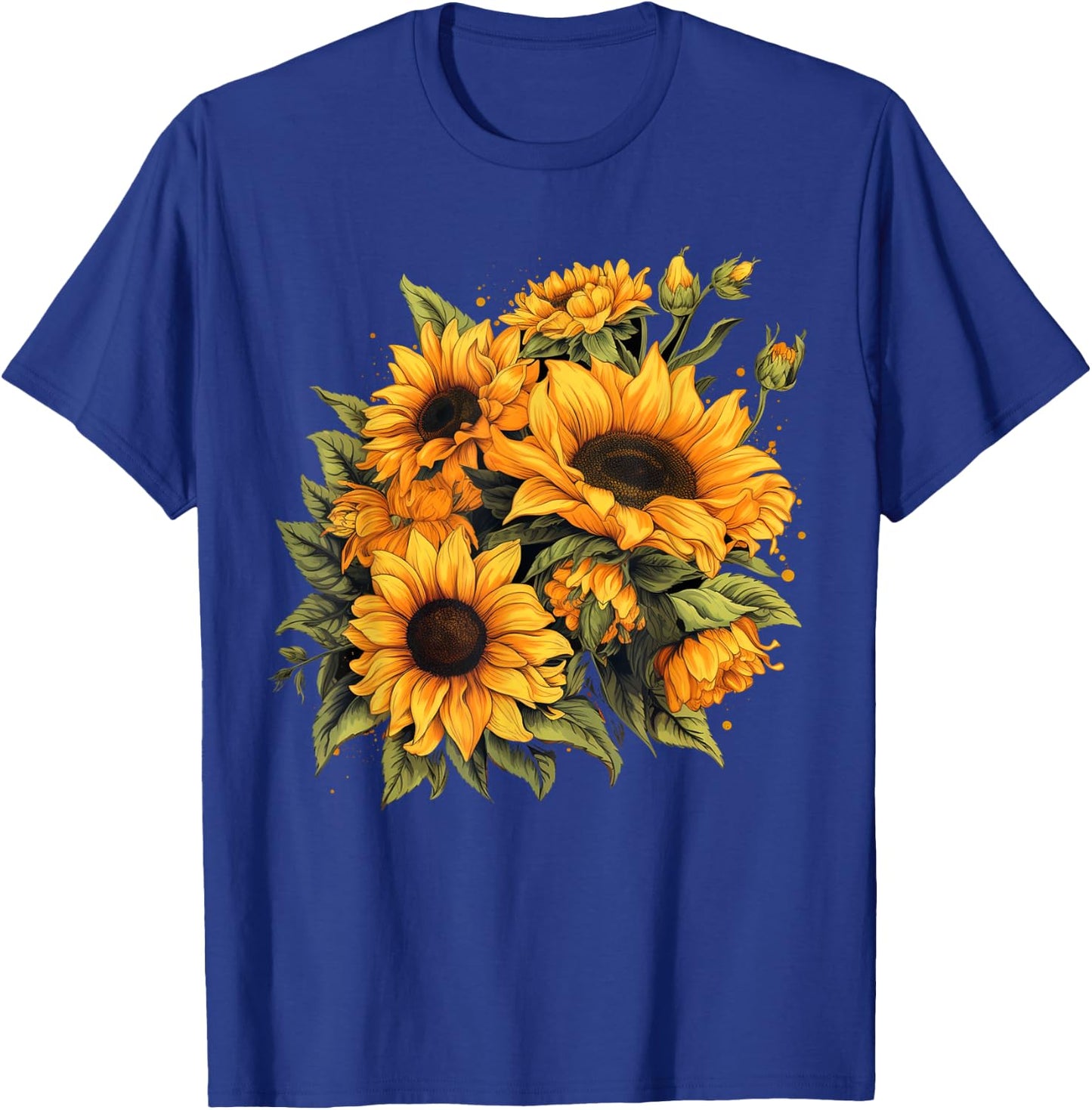 Yellow Sunflowers Cute summer flowers Floral Positivity T-Shirt - T-Shirt | Royal