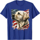 Yellow Lab with The American Flag T-Shirt - T-Shirt | Royal