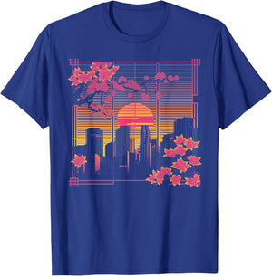Cherry Blossom Japanese Japan Tokyo Vaporwave Synthwave 80s T-Shirt - T-Shirt | Royal