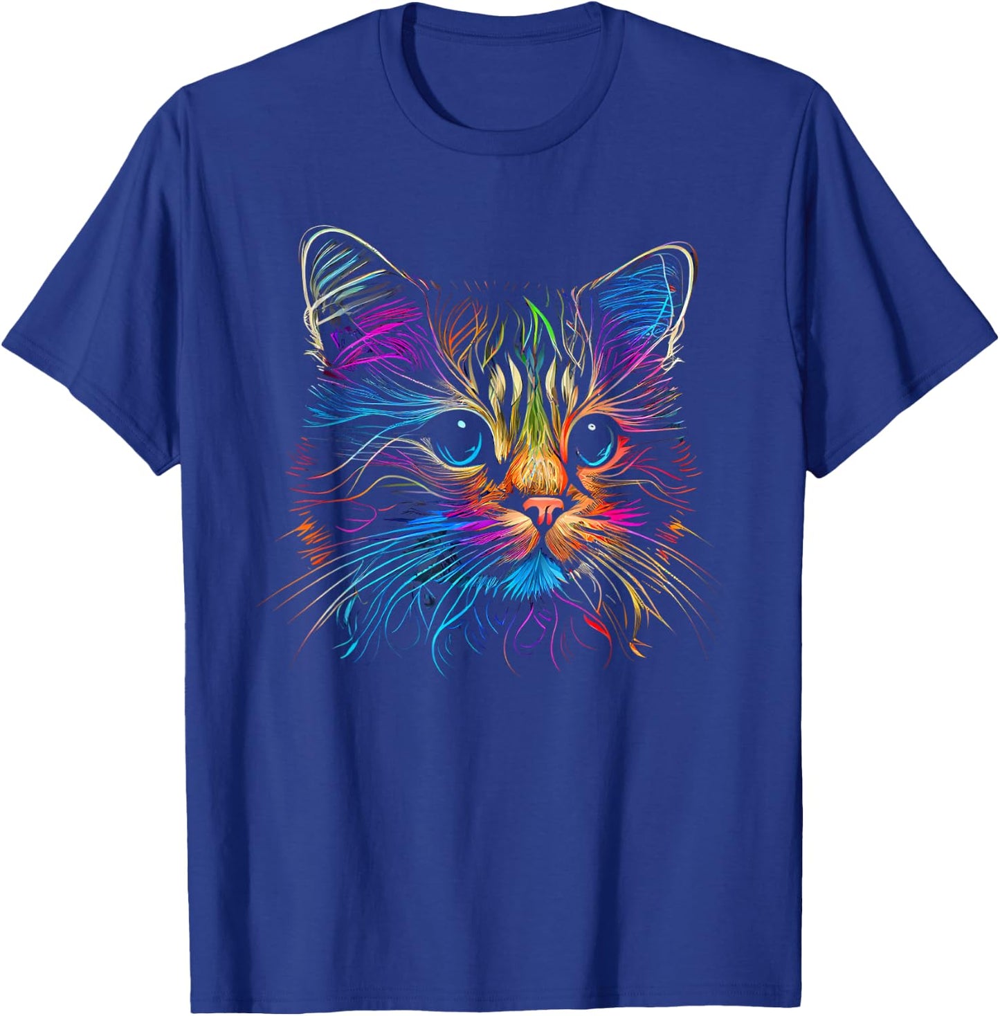 Cats Colorful Cat Cat's Head Catlovers T-Shirt - T-Shirt | Royal