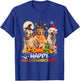 Cute Golden Retriever Happy Hallothanksmas Halloween Xmas T-Shirt - T-Shirt | Royal