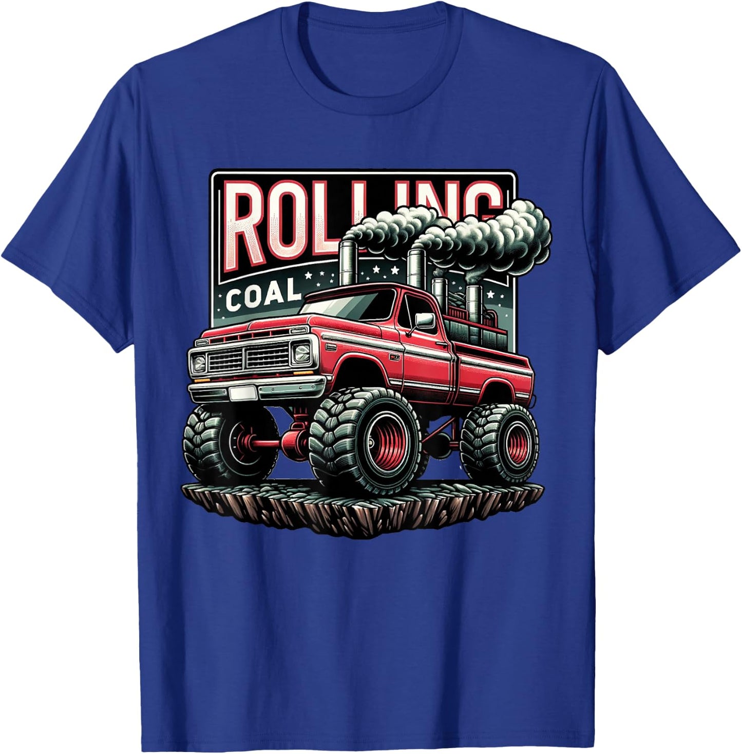 Rolling Coal Vintage Truck Turbo Brothers Mechanic Gift T-Shirt - T-Shirt | Royal