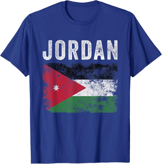 Jordan Flag Distressed - Men Women Kids - Jordanian Flag T-Shirt - T-Shirt | Royal