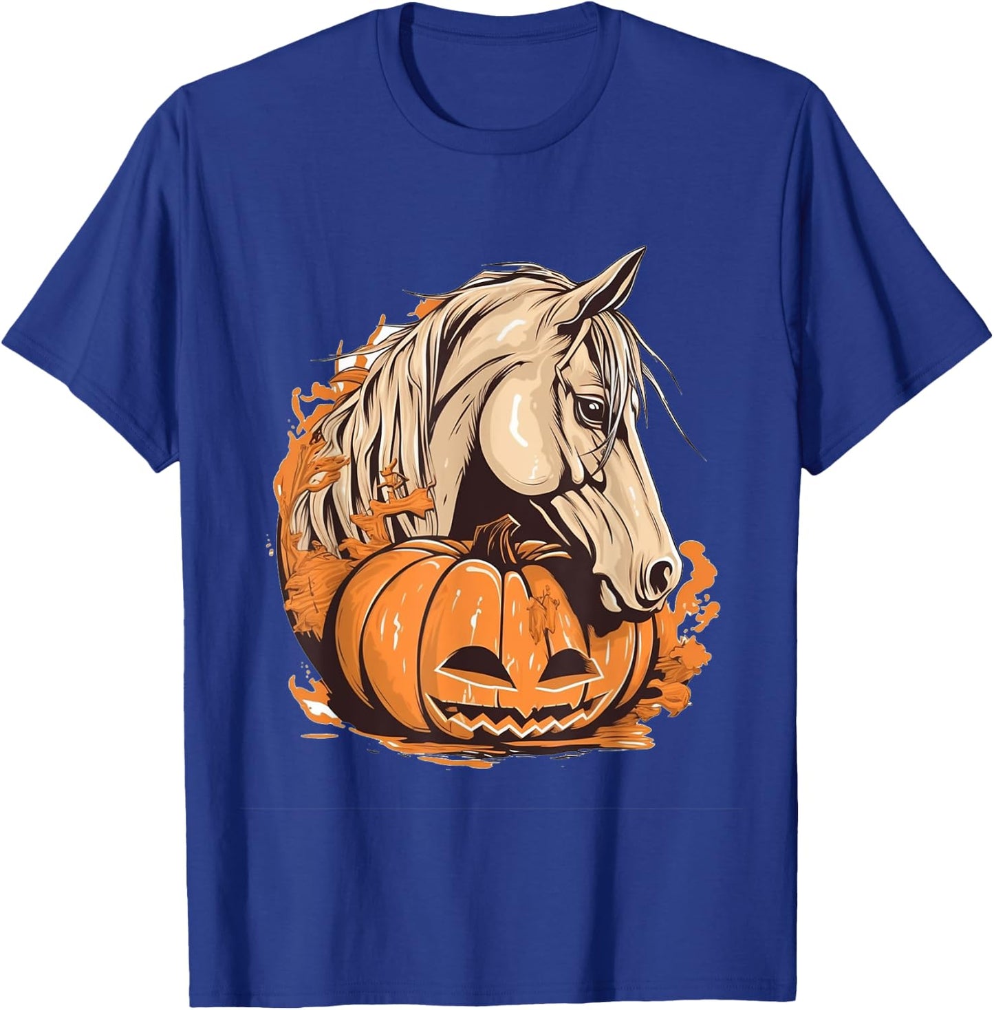 Horse Pumpkin Halloween Costume Horseback Riding Equestrian T-Shirt - T-Shirt | Royal