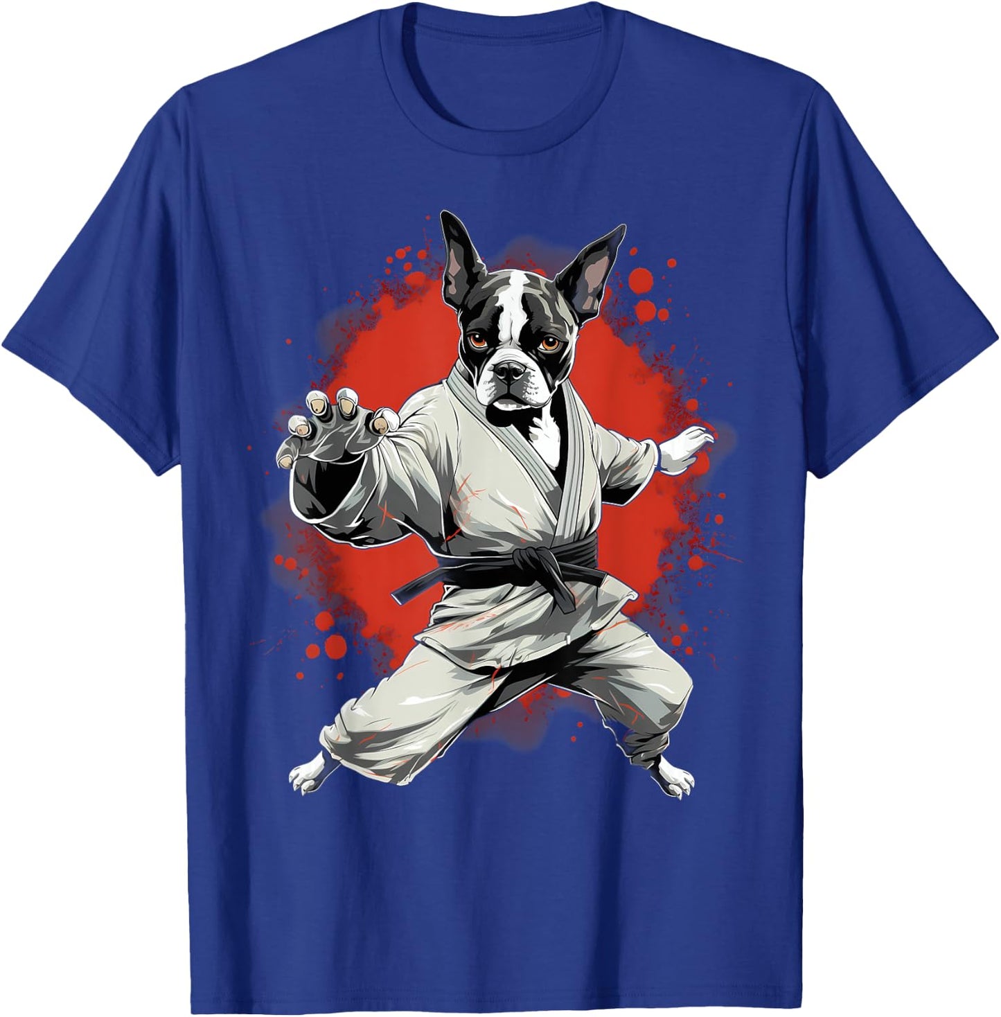 MMA Boston Terrier Dog Karate T-Shirt - T-Shirt | Royal