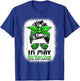 In May We Wear Green Messy Bun - Mental Health Awareness T-Shirt - T-Shirt | Royal