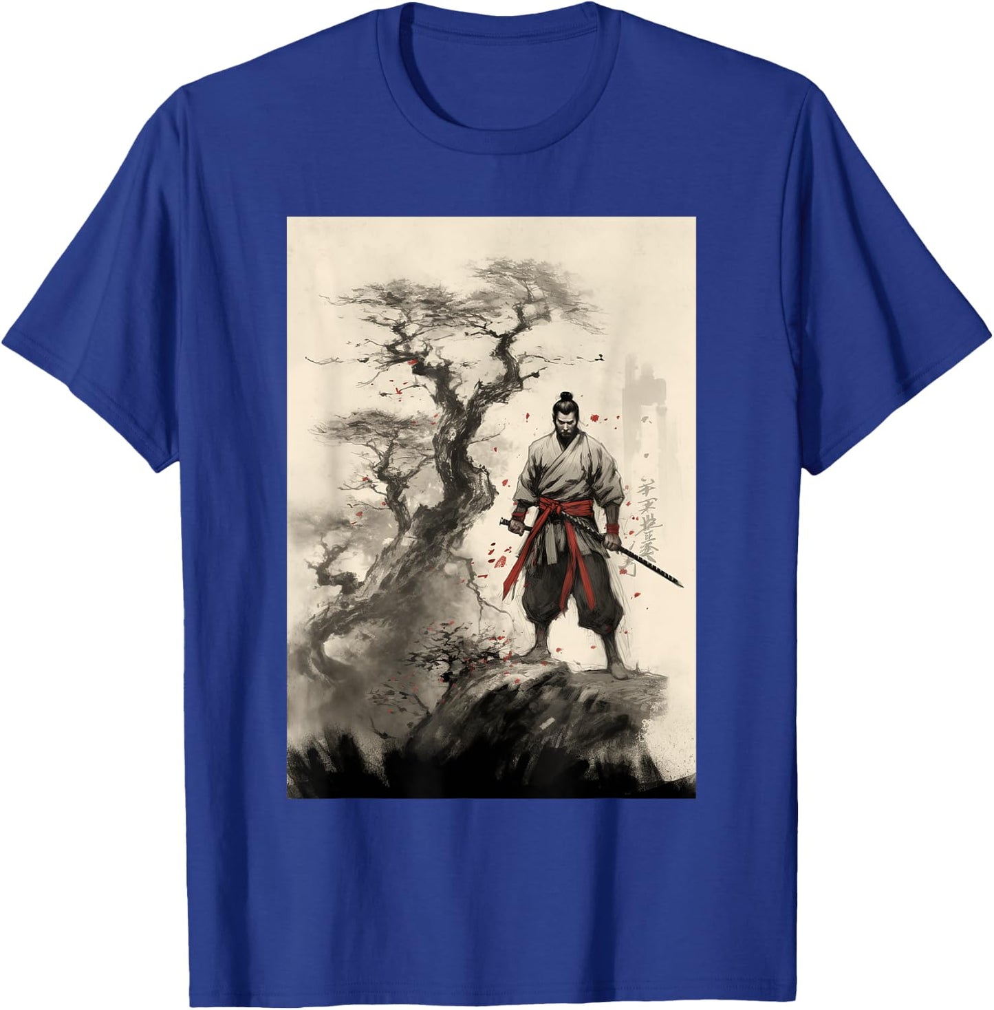 Samurai's Triumph Over the Great Dragon - Bushido Spirit T-Shirt - T-Shirt | Royal