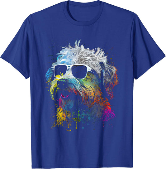 Schnoodle walking dog fans poodle schnauzer dogs T-Shirt - T-Shirt | Royal