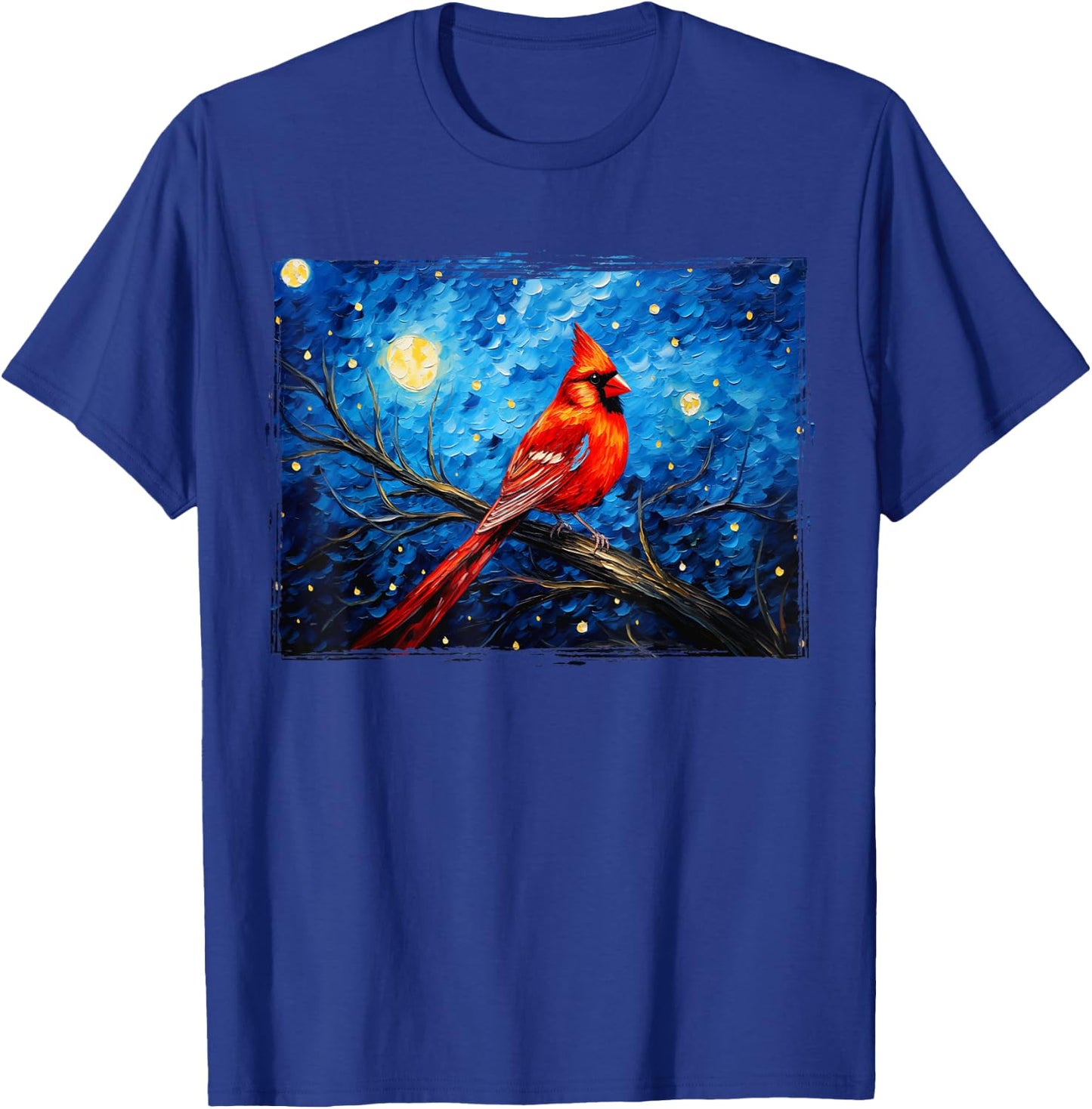 Red Cardinal Bird Flower North Carolina Virginia T-Shirt - T-Shirt | Royal