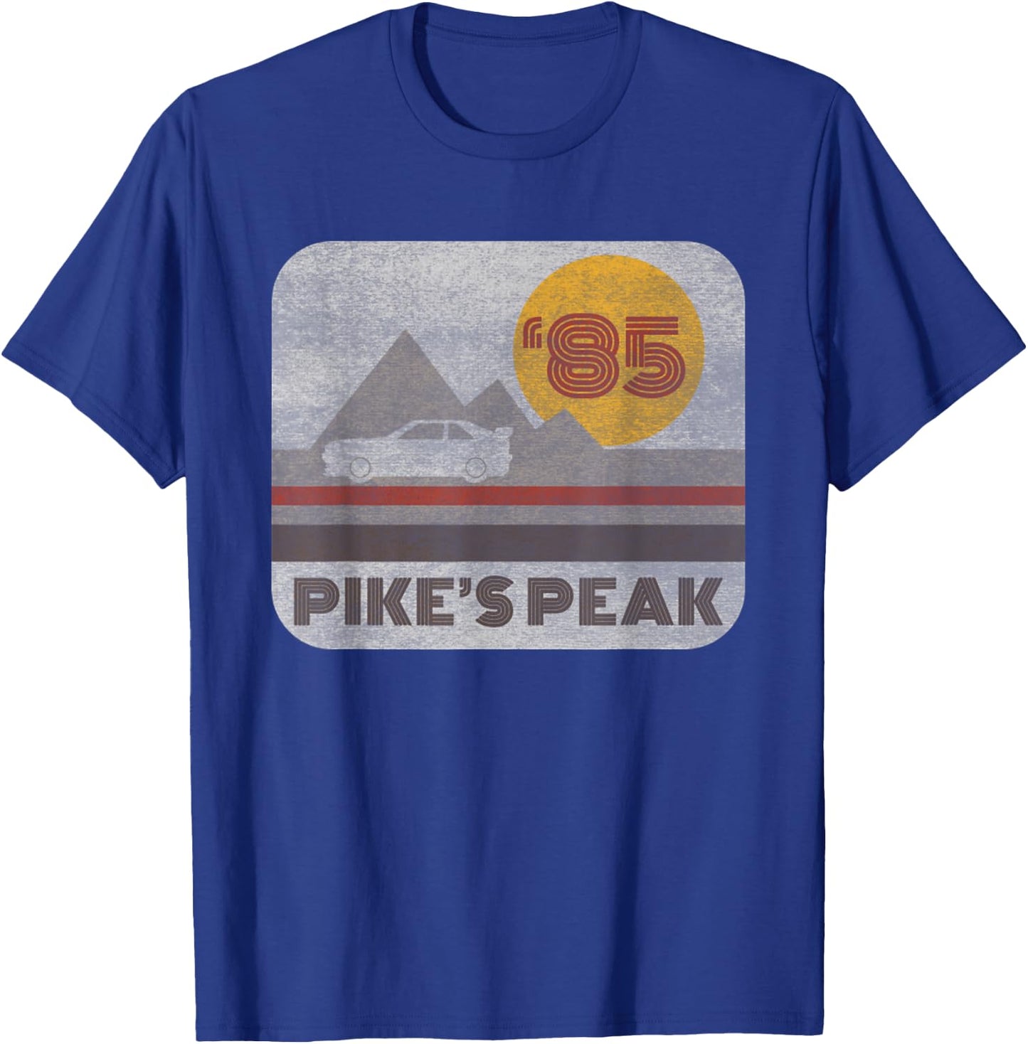 Vintage Pikes Peak 85s Peak Hill Climb Sport Racing T-Shirt - T-Shirt | Royal