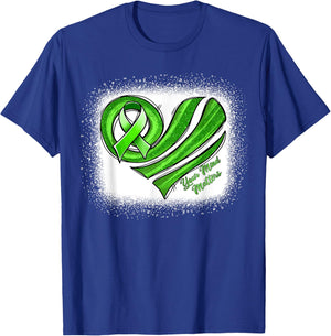 Mental Health Awareness Heart Green Mental Health Matters T-Shirt - T-Shirt | Royal