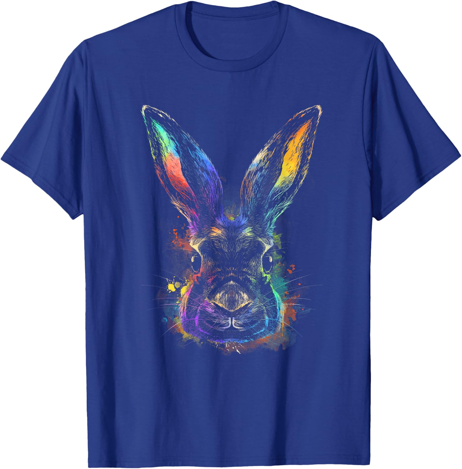 Rainbow Rabbit Abstract Colorful for Bunny Rabbit lovers T-Shirt - T-Shirt | Royal