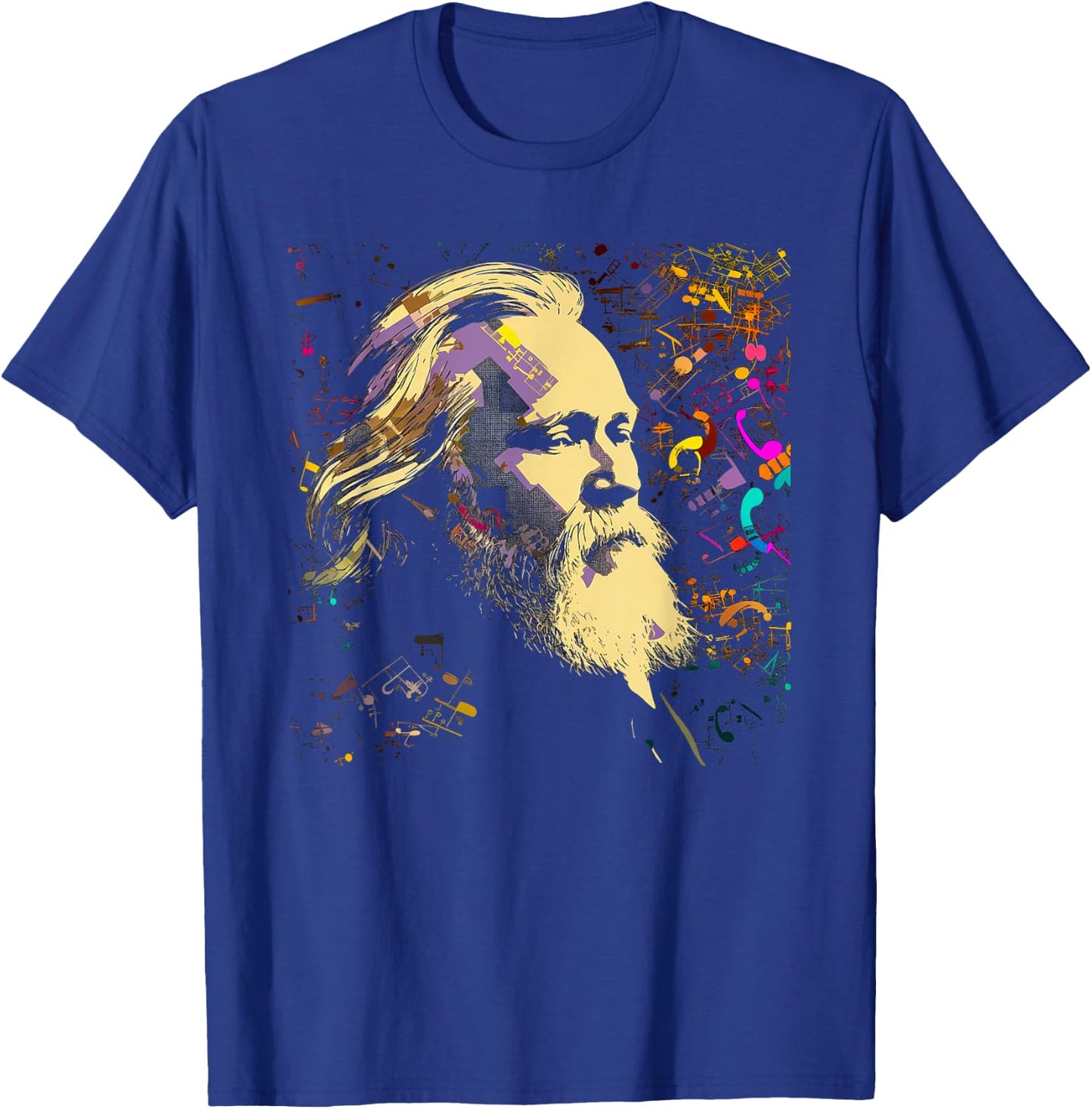 Pop Art Johannes Brahms Music Composer Piano T-Shirt - T-Shirt | Royal