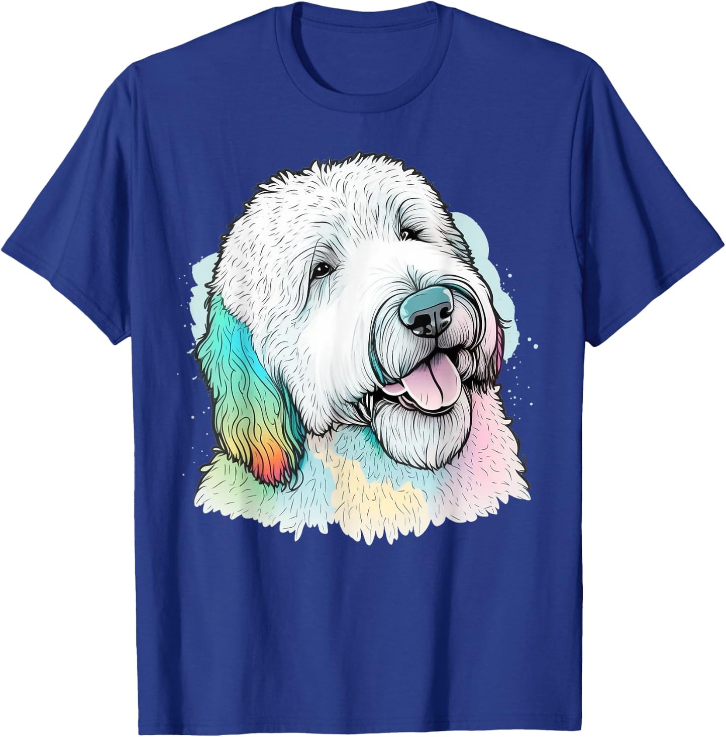 Cute Old English Sheepdog Dog on Bobtail Lover Men Women Kids T-Shirt - T-Shirt | Royal