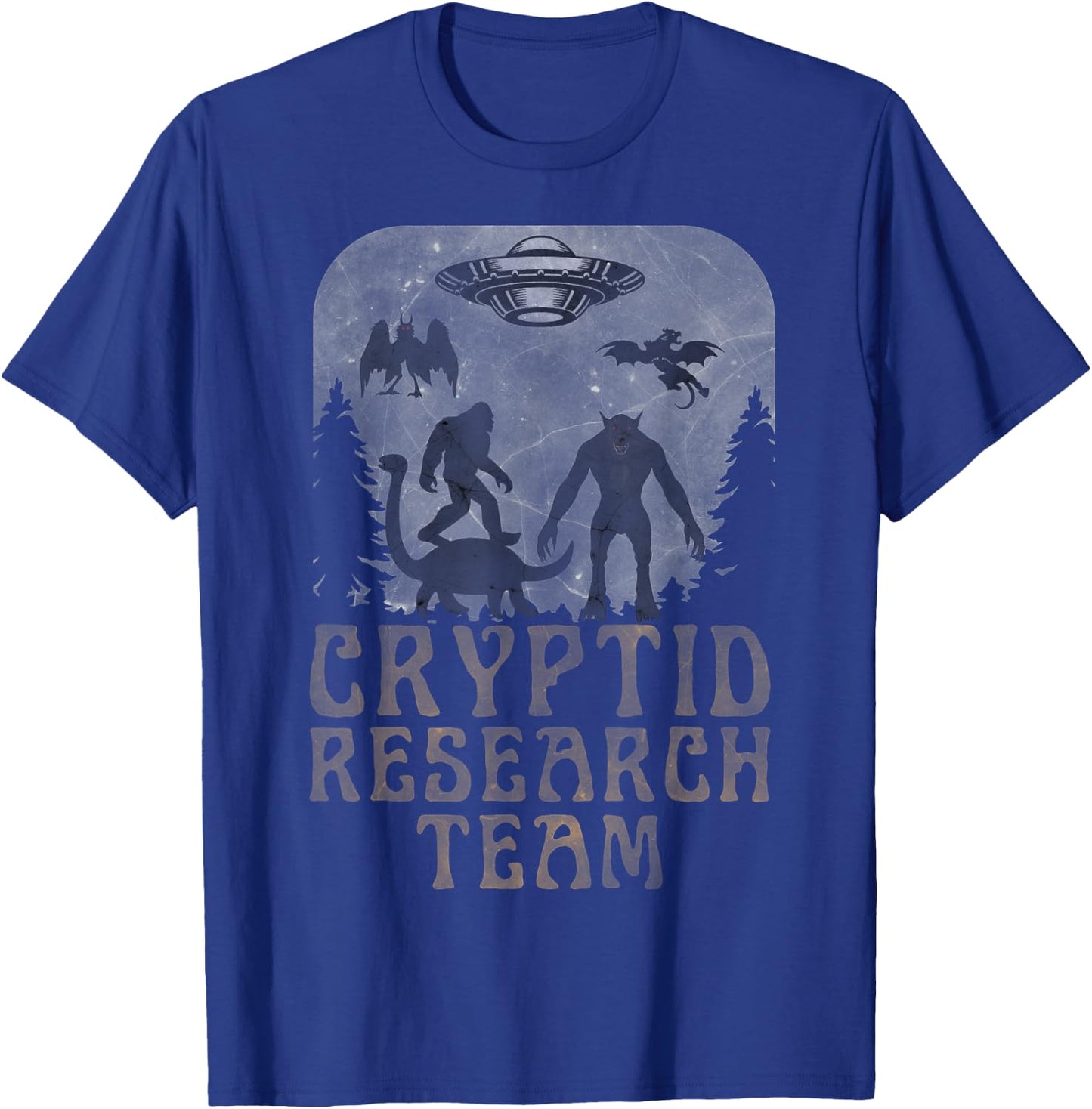 CRYPTID RESEARCH TEAM - Bigfoot Dogman Mothman Alien UFO T-Shirt - T-Shirt | Royal