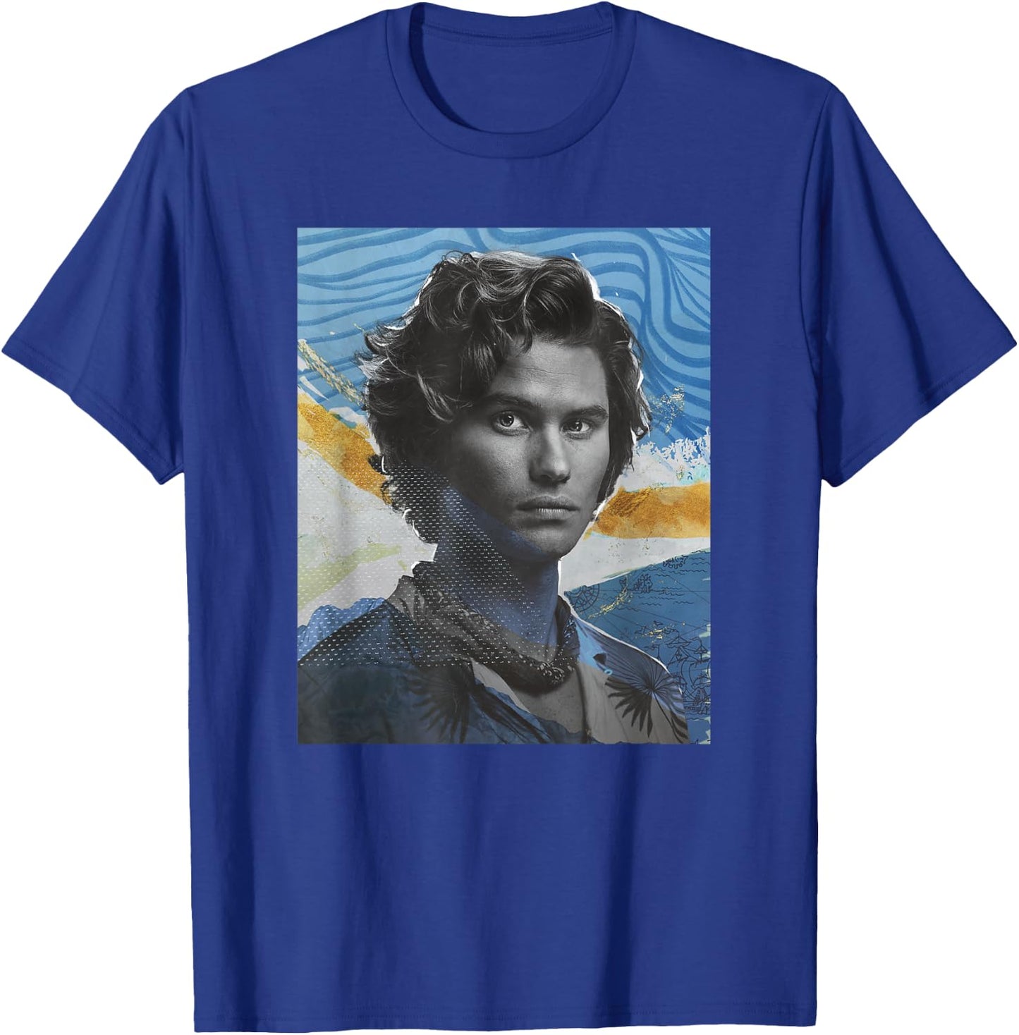 Outer Banks Season 3 John B Mixed Media Collage Portrait T-Shirt - T-Shirt | Royal