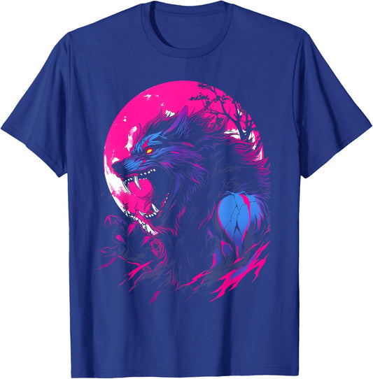 Horror Werewolf Head Halloween Mythology Wolf Shifter Lycan T-Shirt - T-Shirt | Royal