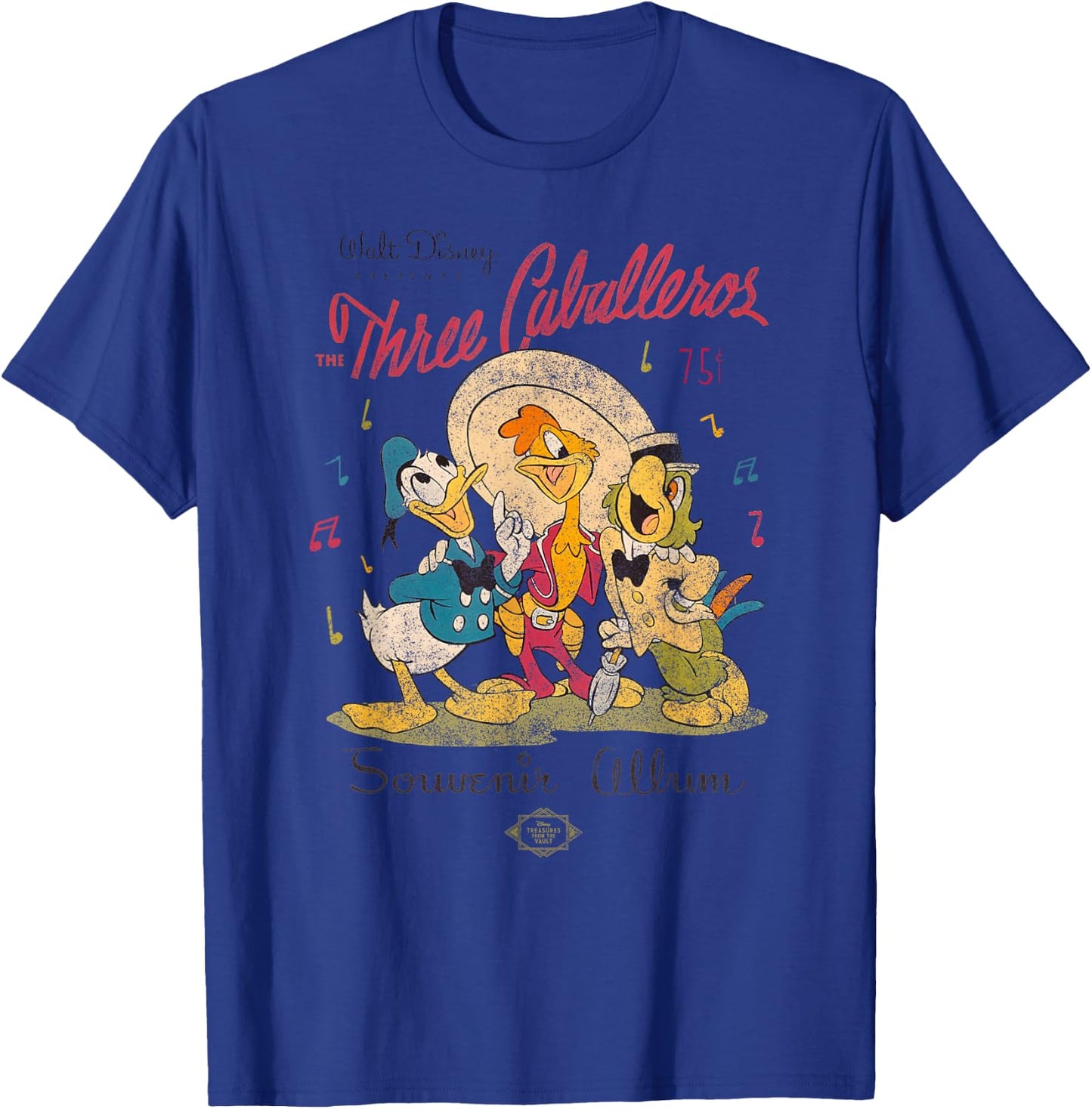 Disney The Three Caballeros Donald Duck Vintage Distressed Small T-Shirt - T-Shirt | Royal