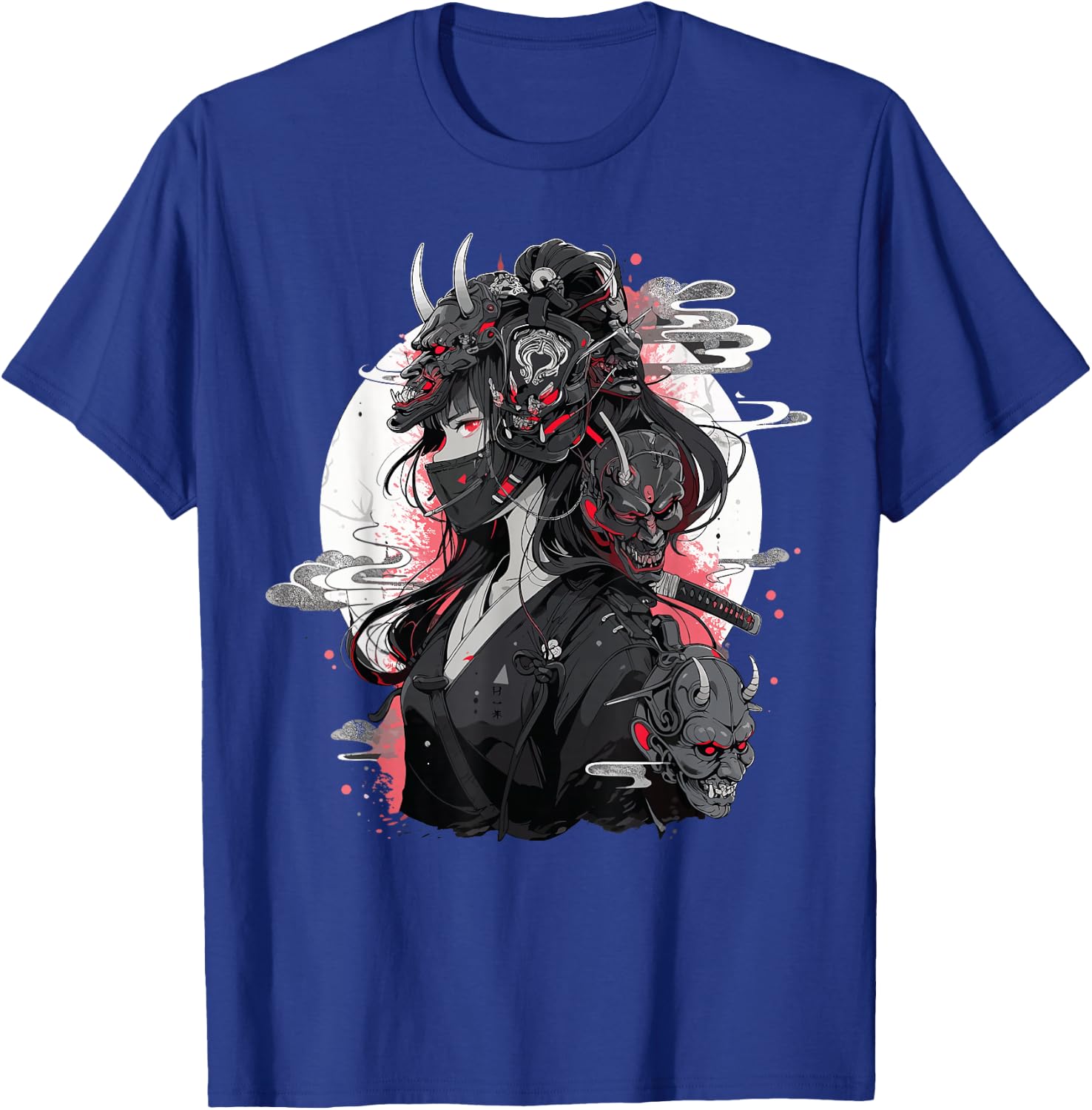 Anime Girl Gothic Waifu Japanese Kawaii Otaku Oni Mask T-Shirt - T-Shirt | Royal