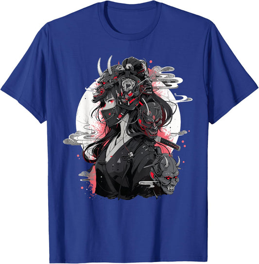 Anime Girl Gothic Waifu Japanese Kawaii Otaku Oni Mask T-Shirt - T-Shirt | Royal