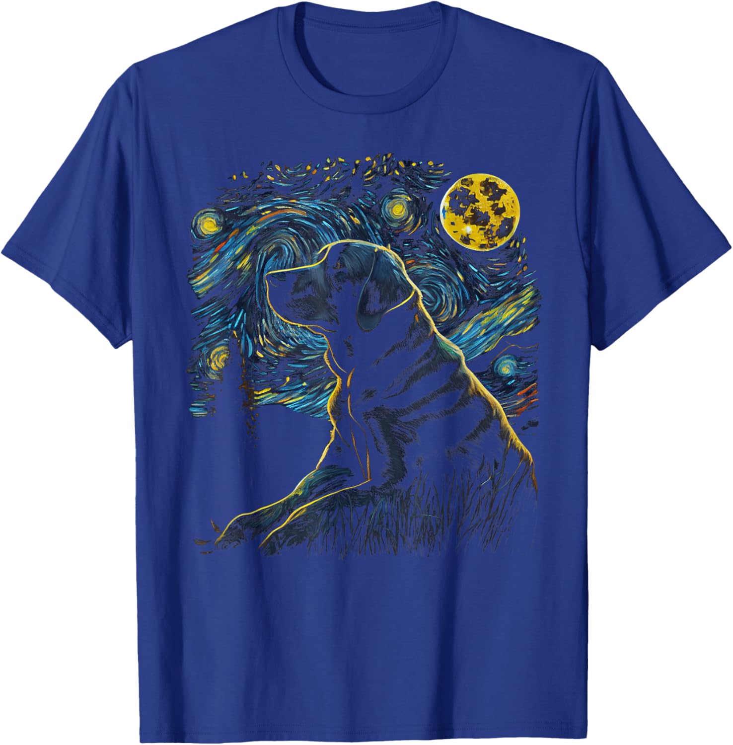 Labrador Retriever Starry Night Dogs Lover Gifts Graphic T-Shirt - T-Shirt | Royal