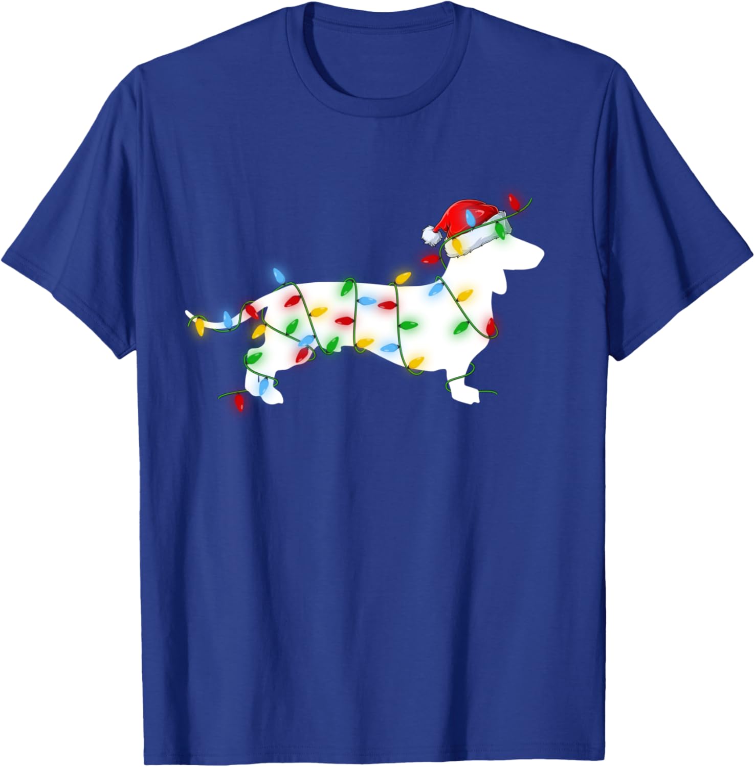 Wiener Dog Lover Lighting Xmas Santa Dachshund Christmas T-Shirt - T-Shirt | Royal