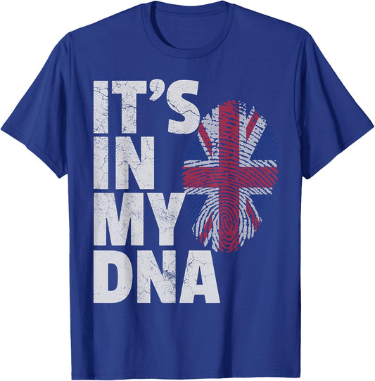 IT'S IN MY DNA Union Jack Flag England UK Britain British T-Shirt - T-Shirt | Royal
