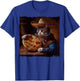 Funny Cat Cowboy Pizza T-Shirt - T-Shirt | Royal