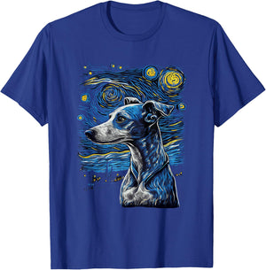 Greyhound Starry Night Galgo Espanol T-Shirt - T-Shirt | Royal