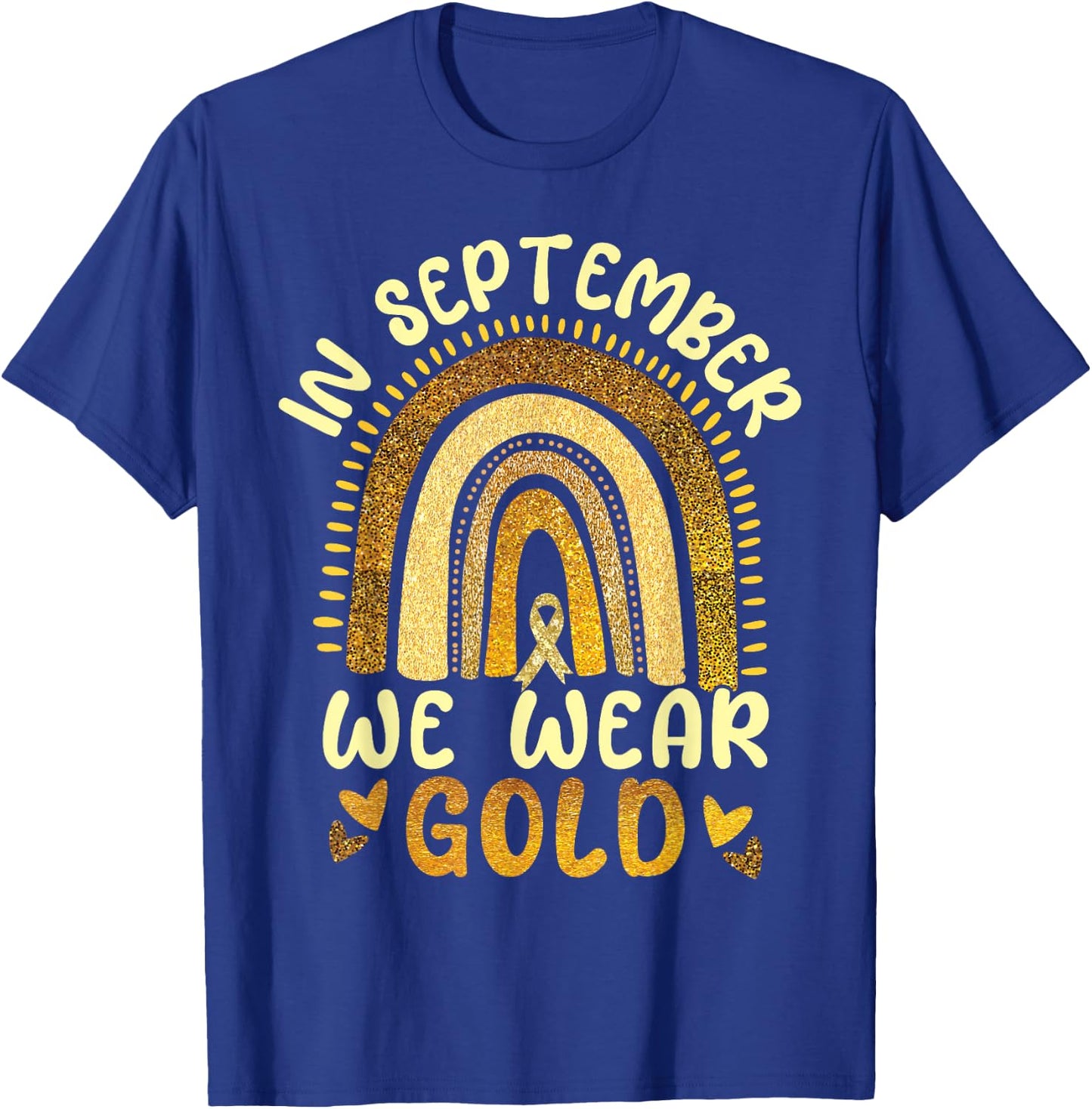 Childhood Cancer Awareness Rainbow T-Shirt - T-Shirt | Royal