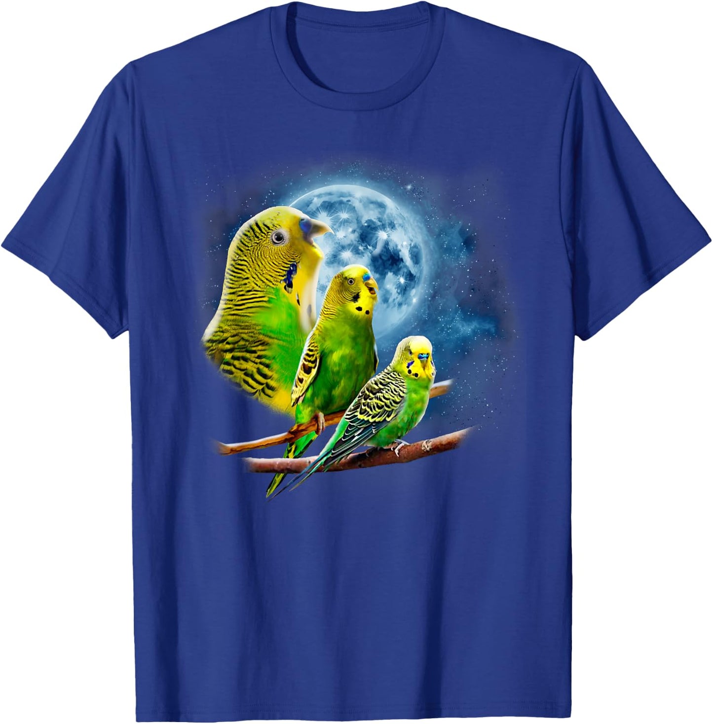 Howling at the Moon Shirt - Parakeet Shirt - Parakeet Budgie T-Shirt - T-Shirt | Royal