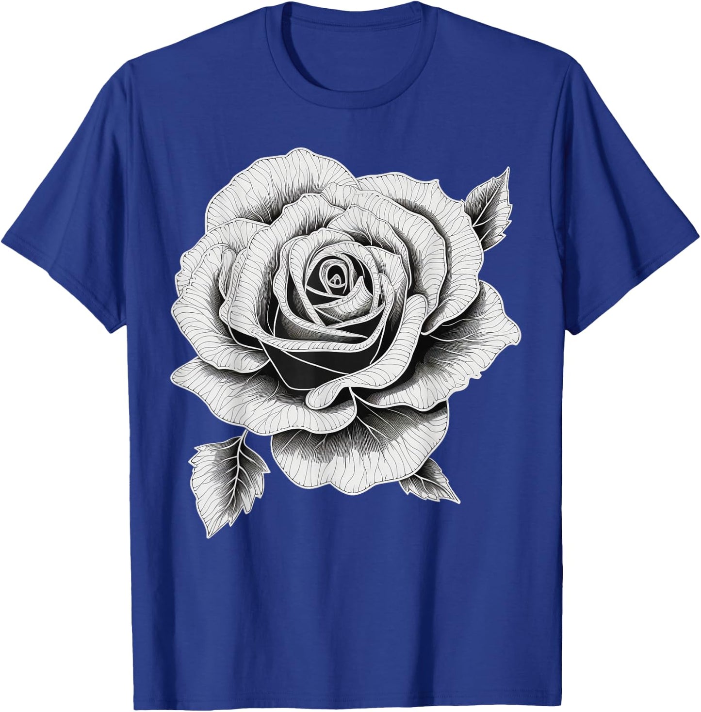 Black and White Rose men and Rose T-Shirt - T-Shirt | Royal