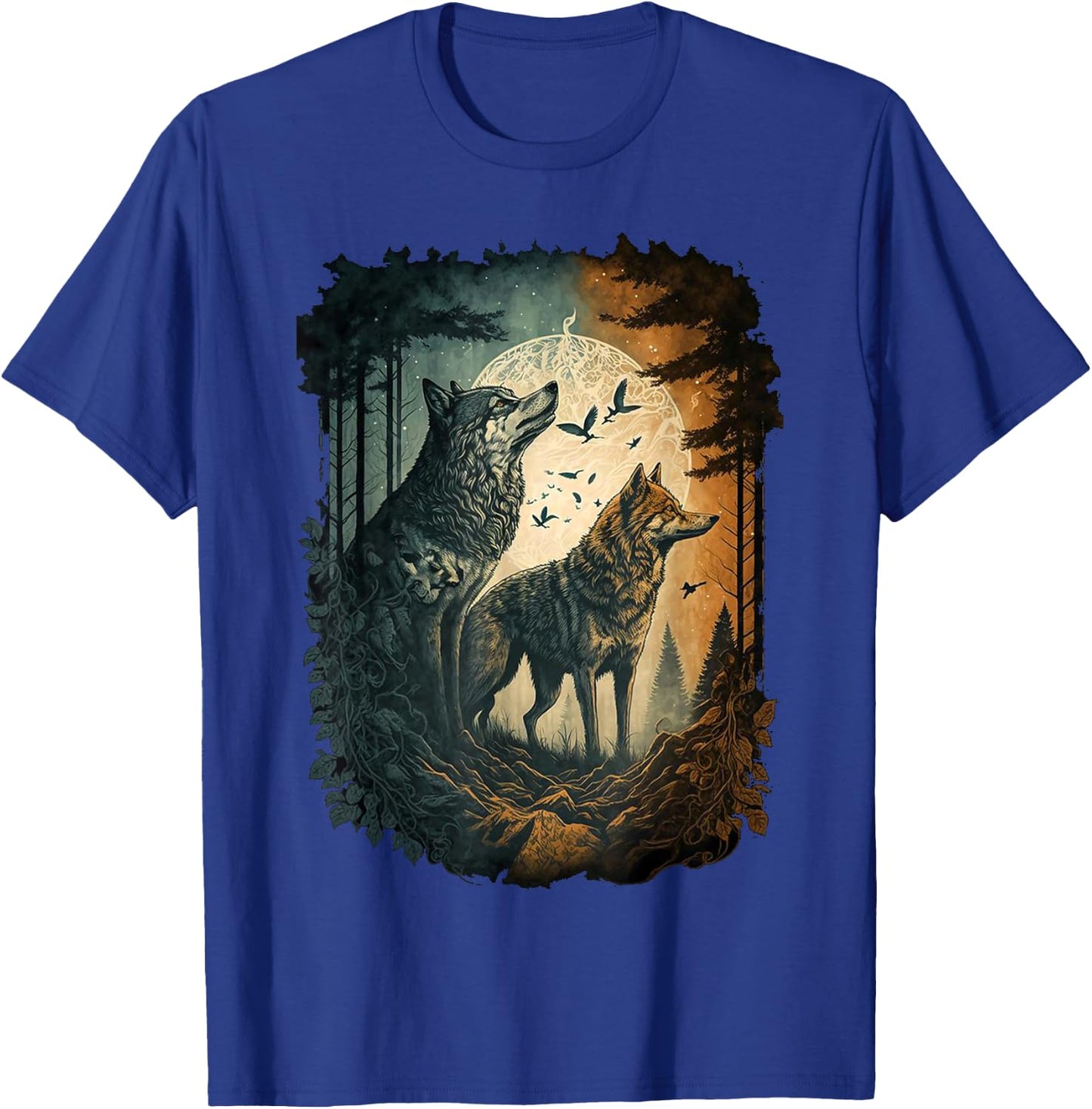 Wolf Moon & Women T-Shirt - T-Shirt | Royal