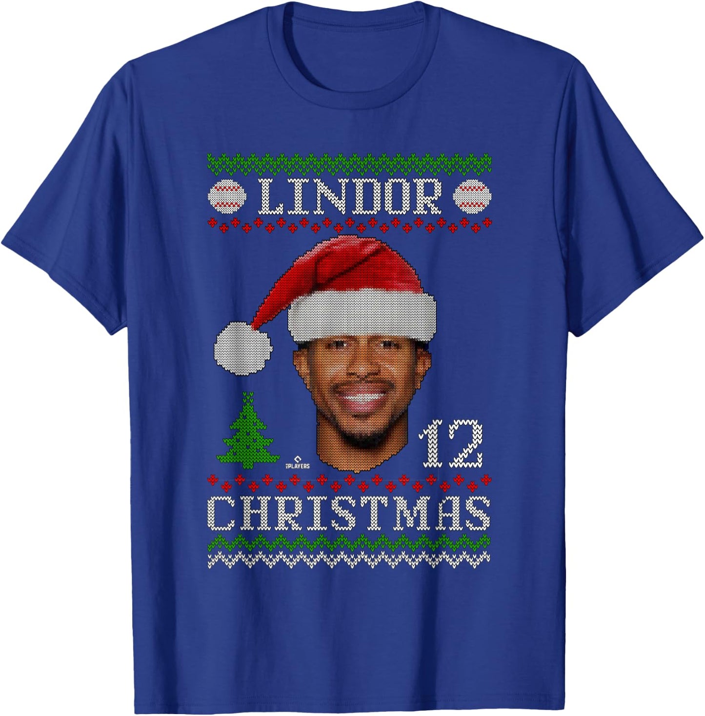 Francisco Lindor New York Baseball Christmas Sweater MLBPA T-Shirt - T-Shirt | Royal