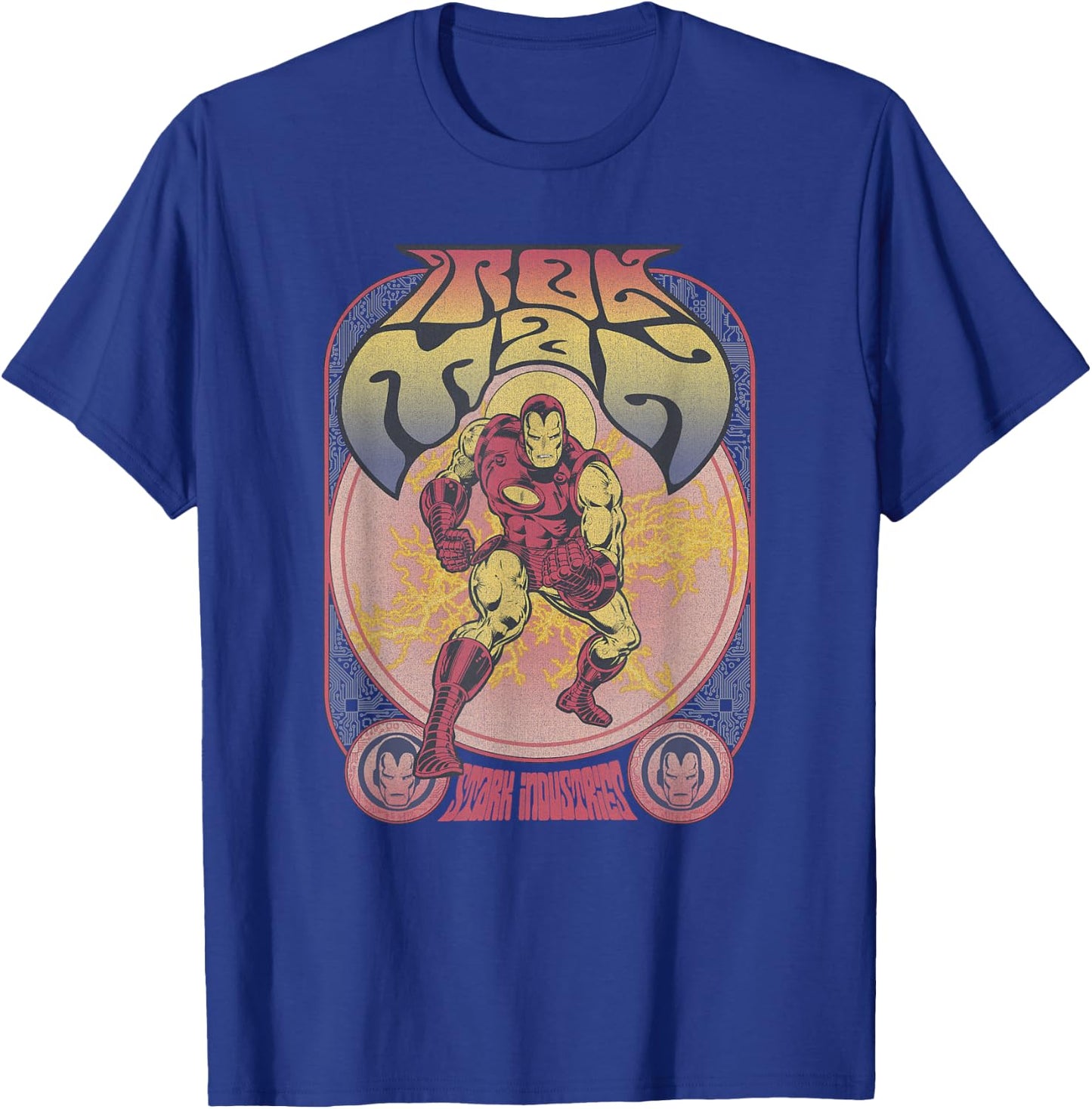 Marvel Comics Classic Iron Man Seventies Vintage Poster T-Shirt - T-Shirt | Royal