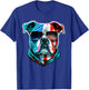 Bulldog Dog Red White Blue American Flag Sunglasses Kids Men T-Shirt - T-Shirt | Royal