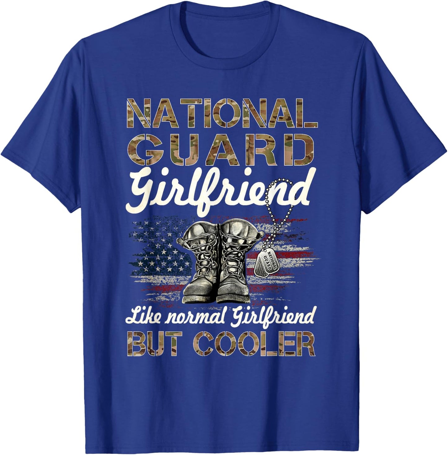 National Guard Girlfriend Proud Girlfriend Military Gifts T-Shirt - T-Shirt | Royal