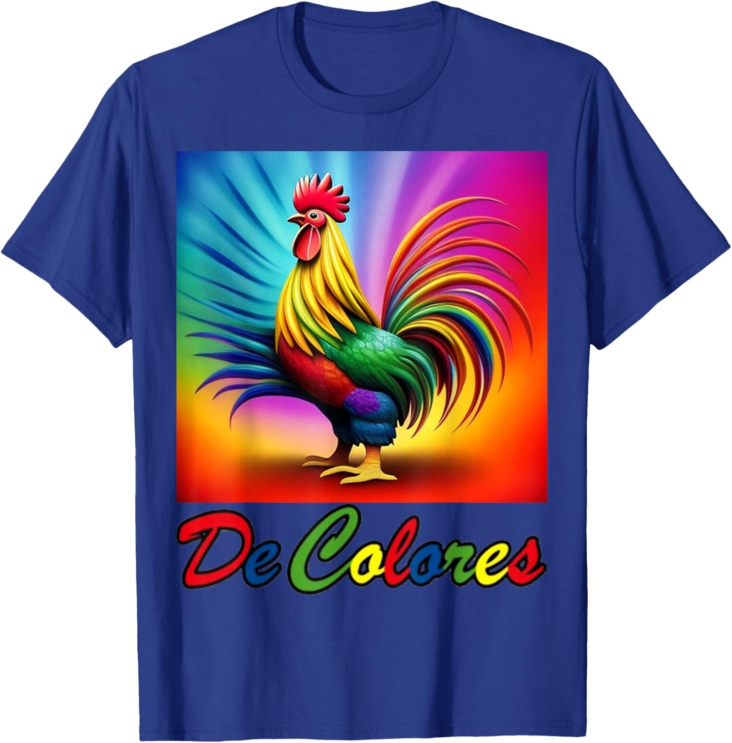 De Colores/DeColores Cursillo Rainbow Rooster T-Shirt - T-Shirt | Royal