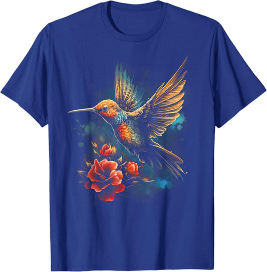 Hummingbird Flower Bird lover Animal T-Shirt - T-Shirt | Royal