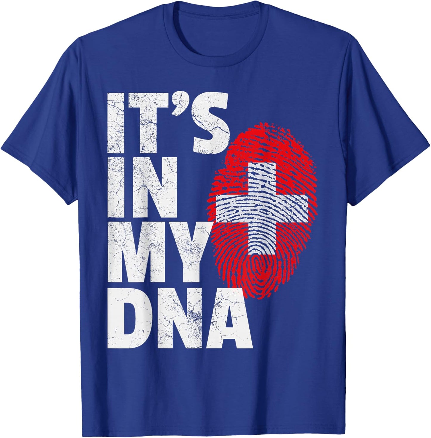 IT'S IN MY DNA Swiss Switzerland Flag Matching Family T-Shirt - T-Shirt | Royal