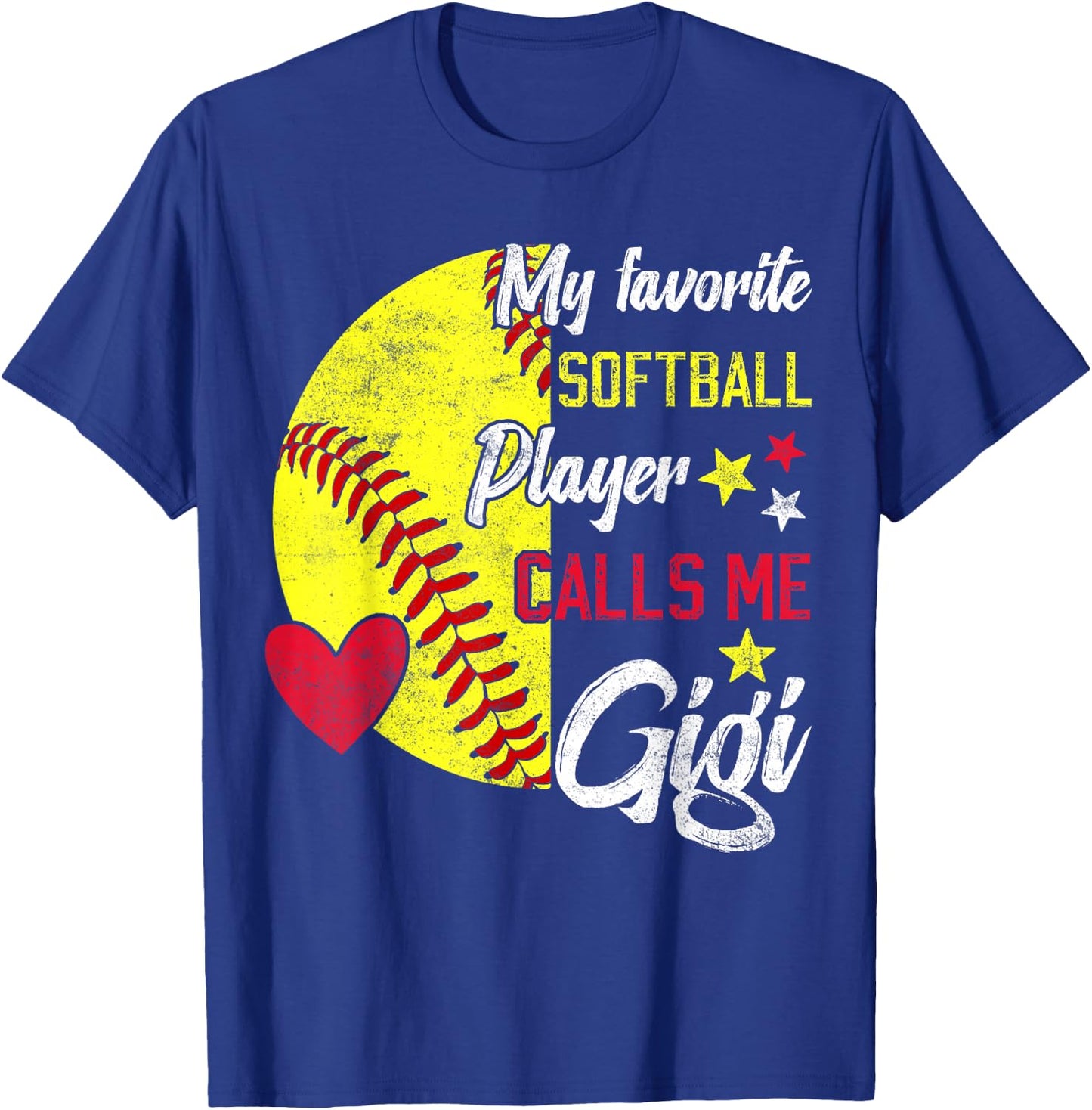 my favorite Softball player calls me gigi Softball grandma T-Shirt - T-Shirt | Royal