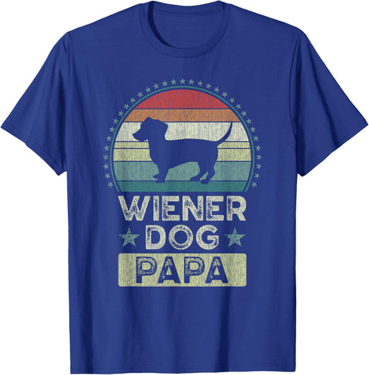 Wiener Dog Papa, Father's Day, Dad, Grandpa, Dachshund T-Shirt - T-Shirt | Royal