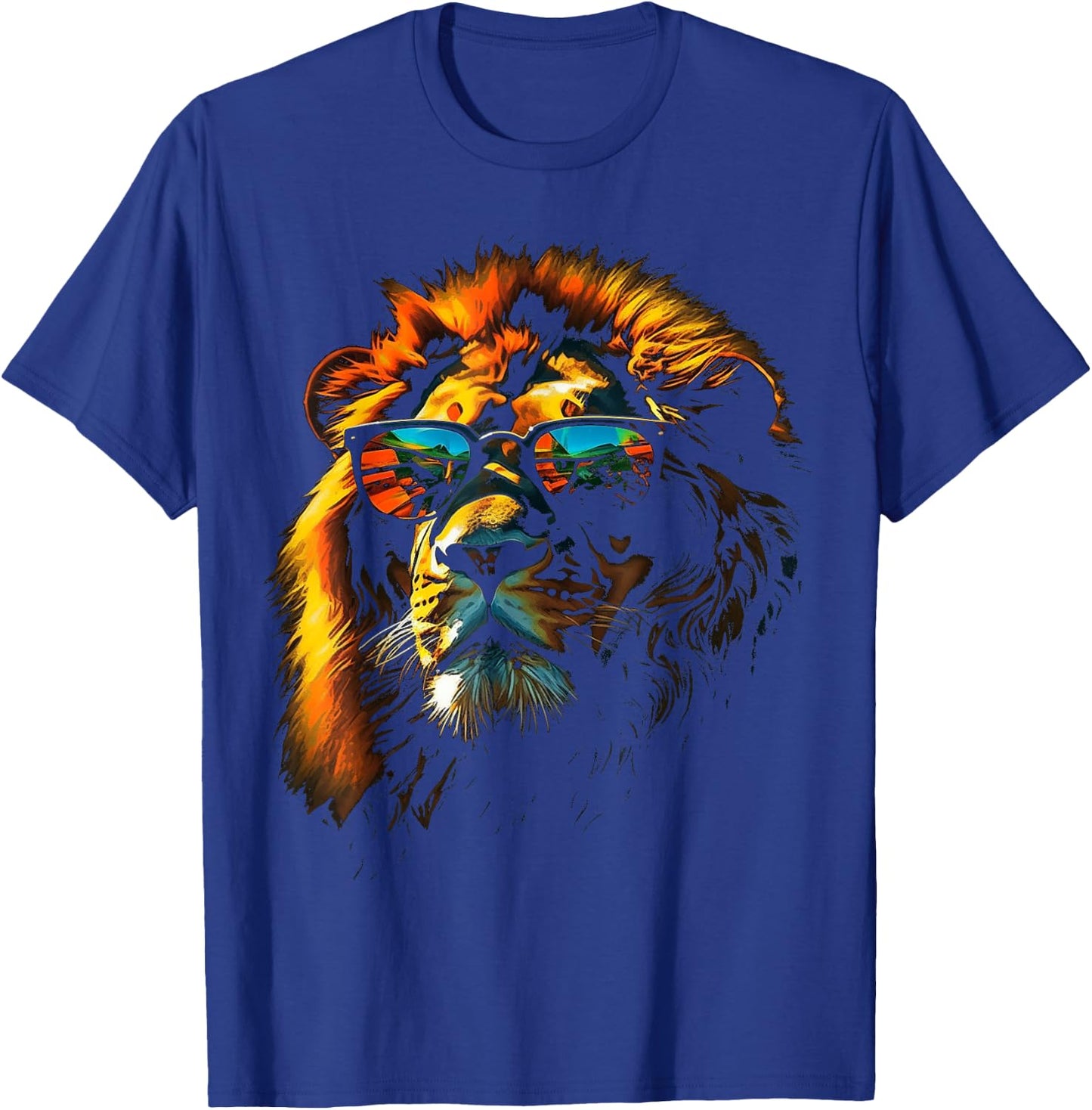 Lion Artwork Sunglasses Colourful Art Zoo Animal Lion T-Shirt - T-Shirt | Royal