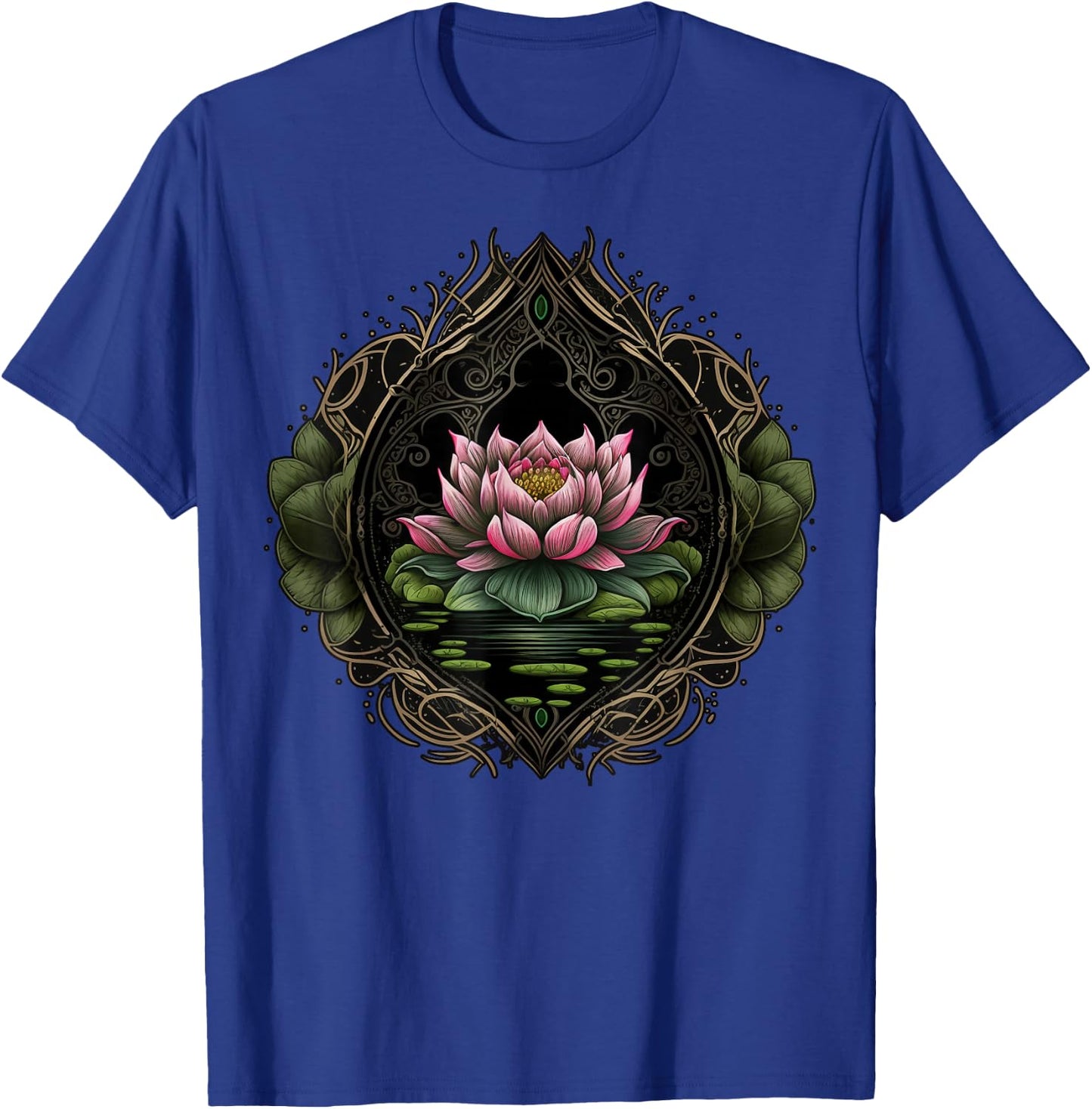 Colorful Lotus Flower on floral Lotus Flower T-Shirt - T-Shirt | Royal