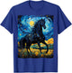 Black Horse Van Gogh Starry Night Painting Wild Animal Lover T-Shirt - T-Shirt | Royal