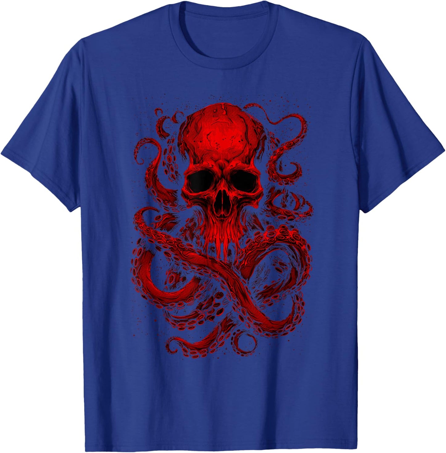 Octopus Skull Monster Red Krakens Cthulhus Cool Boys T-Shirt - T-Shirt | Royal