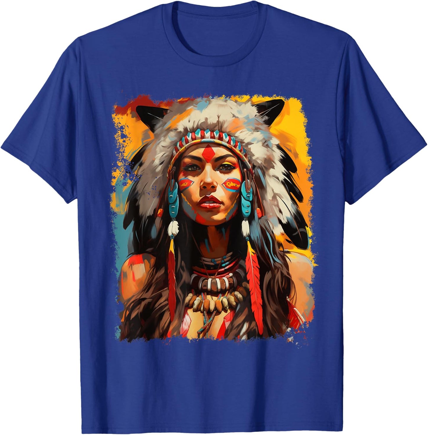 Beautiful Native American T-Shirt - T-Shirt | Royal