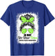 In May We Wear Green Messy Bun Mental Health Awareness Month T-Shirt - T-Shirt | Royal