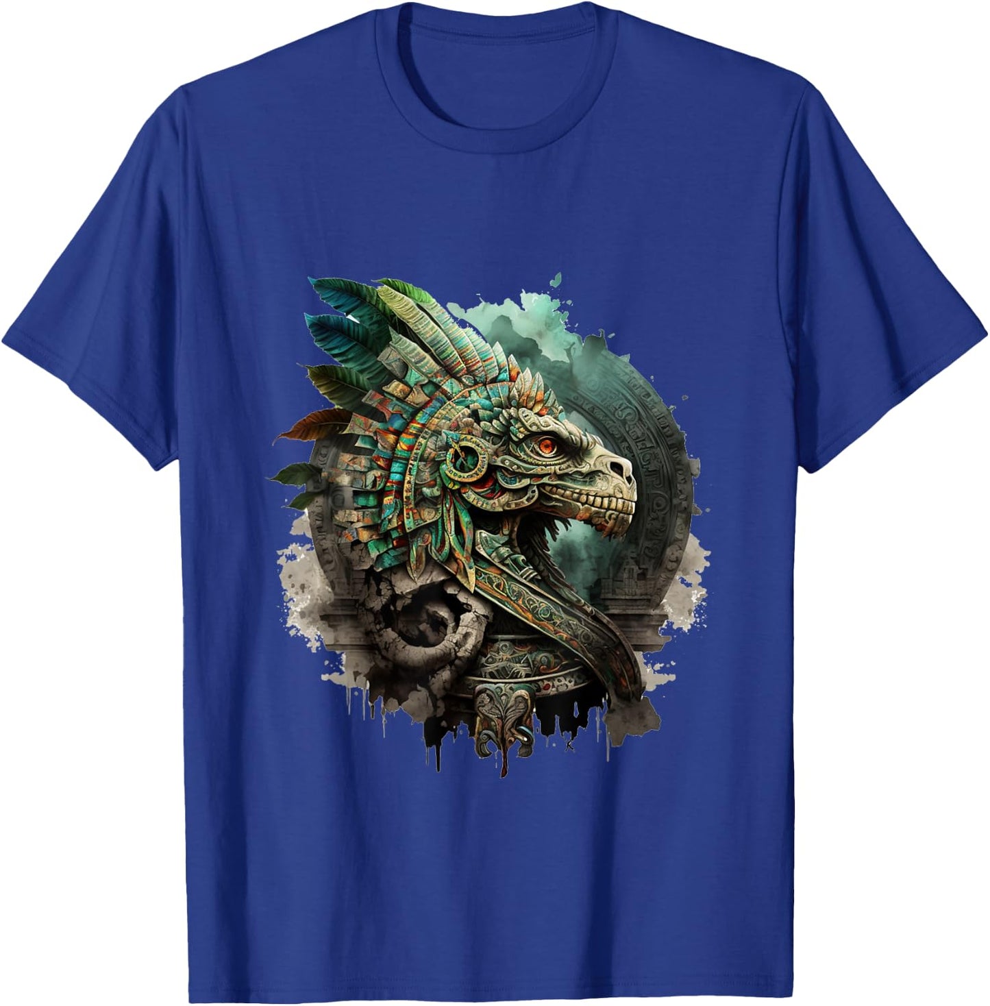 Mexican Mytholog Quetzalcoatl Aztec God Ouroboros Aztec T-Shirt - T-Shirt | Royal