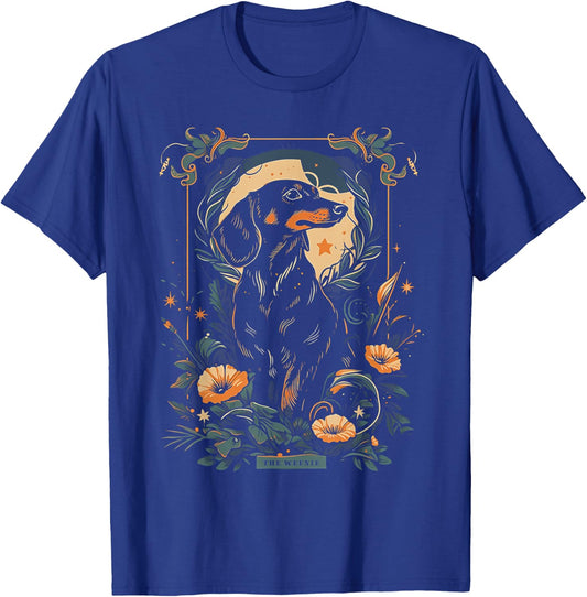The Weenie Tarot Card | Dachshund Mom Dad Weiner Dog T-Shirt - T-Shirt | Royal